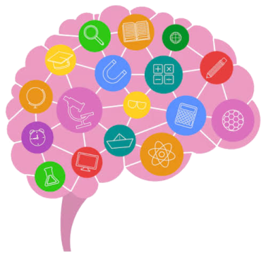 Symbolbild Neurodivergenz: Gehirn mit Icons fuer verschiedene Denkfaehigkeiten